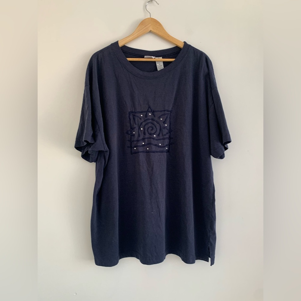 Basic Editions Bedazzled Celestial Navy Blue Plus… - image 4